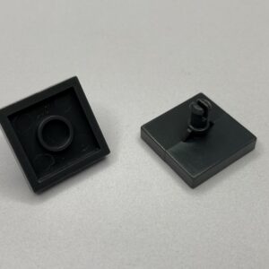 COBI: Turntable, Tile 2 x 2 with 3mm Pin - graphite (grafitowy)