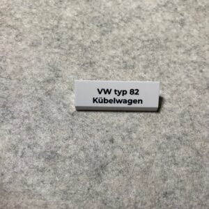 COBI: Pad printed Slope Plane 3P 1 x 4 Black "VW typ 82 Kübelwagen" - white (bialy)