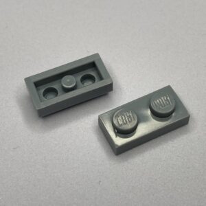 COBI: Plate 1 x 2 (with Solid Pin) - grey (nowy szary)