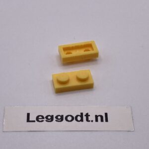 COBI: Plate 1 x 2 (with Mold Pip Side, without Pin) - bright yellow (jasnozólty)