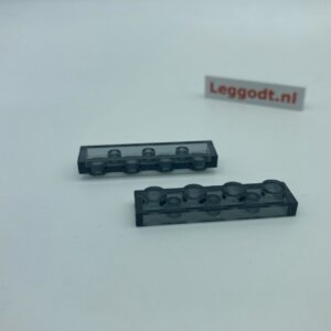 COBI: Plate 1 x 4 (with Mold Pip Side, Hollow Pins) - trans-black (przezroczysty czarny)
