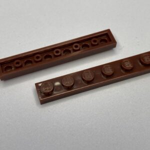 COBI: Plate 1 x 6 (with Mold Pip Side, Hollow Pins) - dark brown (ciemny braz)
