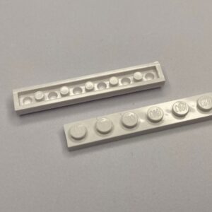 COBI: Plate 1 x 6 (with Solid Pins) - white (bialy)
