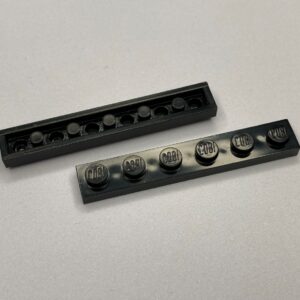 COBI: Plate 1 x 6 (with Solid Pins) - black (czarny)