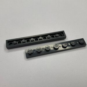 COBI: Plate 1 x 7 (with Solid Pins) - graphite (grafitowy)