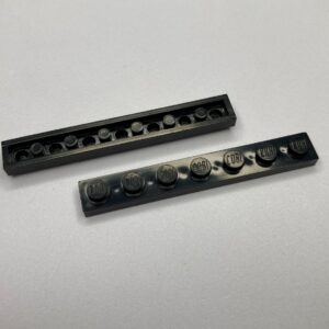 COBI: Plate 1 x 7 (with Solid Pins) - black (czarny)