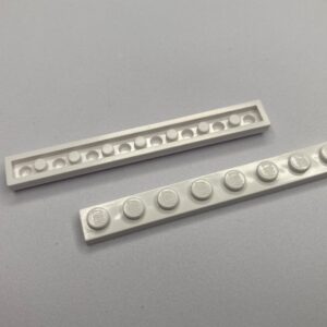 COBI: Plate 1 x 8 (with Solid Pins) - white (bialy)