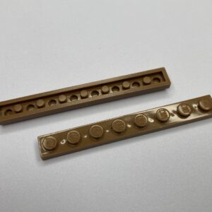 COBI: Plate 1 x 8 (with Solid Pins) - light brown