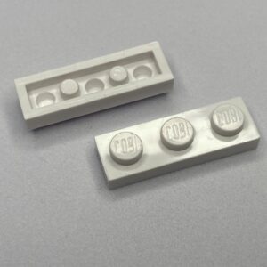 COBI: Plate 1 x 3 (with Solid Pins) - white (bialy)