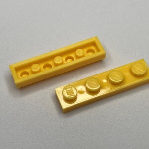 COBI: Plate 1 x 4 (with Solid Pins) - yellow (zolty)