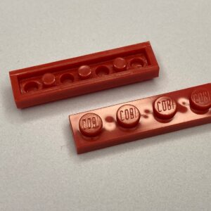 COBI: Plate 1 x 4 (with Solid Pins) - red (czerwony)