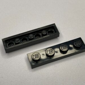 COBI: Plate 1 x 4 (with Solid Pins) - black (czarny)
