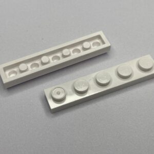 COBI: Plate 1 x 5 (with Solid Pins) - white (bialy)