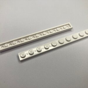 COBI: Plate 1 x 10 (with Solid Pins) - white (bialy)