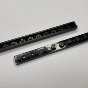 COBI: Plate 1 x 10 (with Solid Pins) - black (czarny)