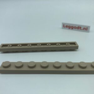 COBI: Plate 1 x 8 (with Mold Pip Side, Hollow Pins) - beige (bezowy)