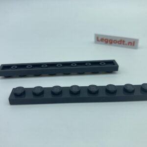 COBI: Plate 1 x 8 (with Mold Pip Side, Hollow Pins) - graphite (grafitowy)