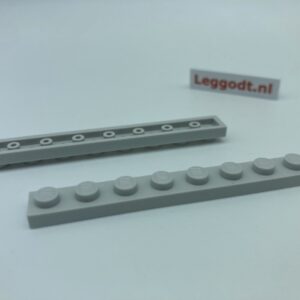 COBI: Plate 1 x 8 (with Mold Pip Side, Hollow Pins) - light grey (jasno szary)