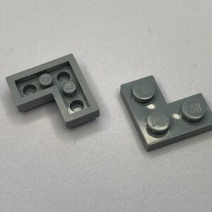 COBI: Plate 2 x 2 Corner (with Solid Pins) - grey (nowy szary)