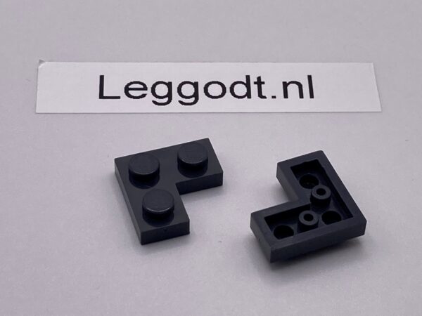 COBI: Plate 2 x 2 Corner (with Hollow Pins) - graphite (grafitowy)