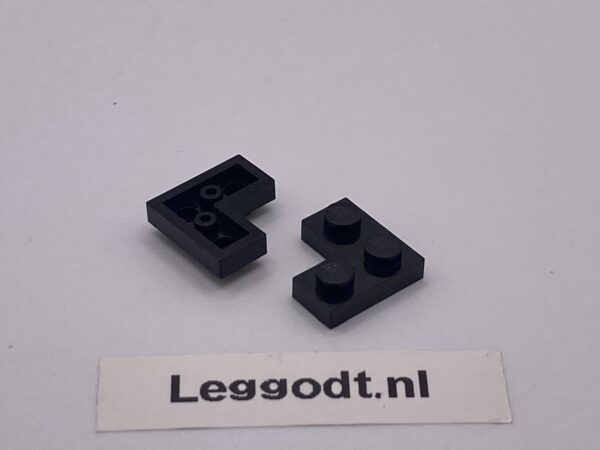 COBI: Plate 2 x 2 Corner (with Hollow Pins) - black (czarny)