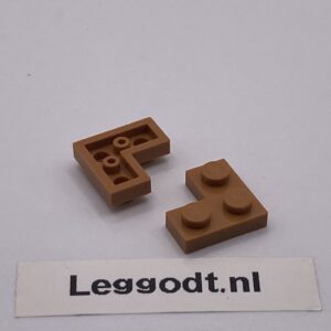 COBI: Plate 2 x 2 Corner (with Mold Pip Side, Hollow Pins) - light brown (jasnobrazowy)