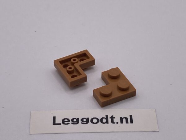 COBI: Plate 2 x 2 Corner (with Mold Pip Side, Hollow Pins) - light brown (jasnobrazowy)