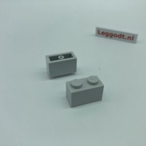 COBI: Brick 1 x 2 (with Mold Pip Pivot, Hollow Pin) - light grey (jasno szary)
