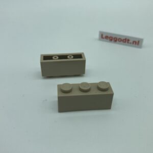 COBI: Brick 1 x 3 (with Mold Pip Pivot, Hollow Pins) - beige (bezowy)