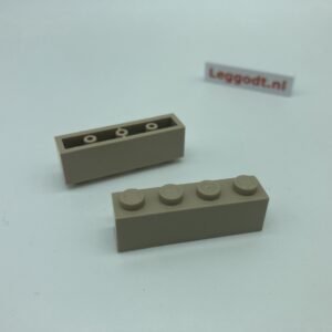 COBI: Brick 1 x 4 (with Mold Pip Pivot, Hollow Pins) - beige (bezowy)