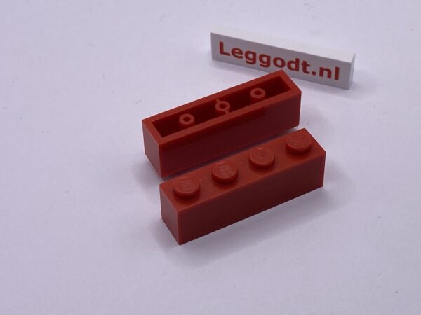 COBI: Brick 1 x 4 (with Hollow Pins, Mold Pip Pivot) - red (czerwony)