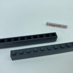COBI: Brick 1 x 10 (with Mold Pip Pivot, Hollow Pins) - graphite (grafitowy)