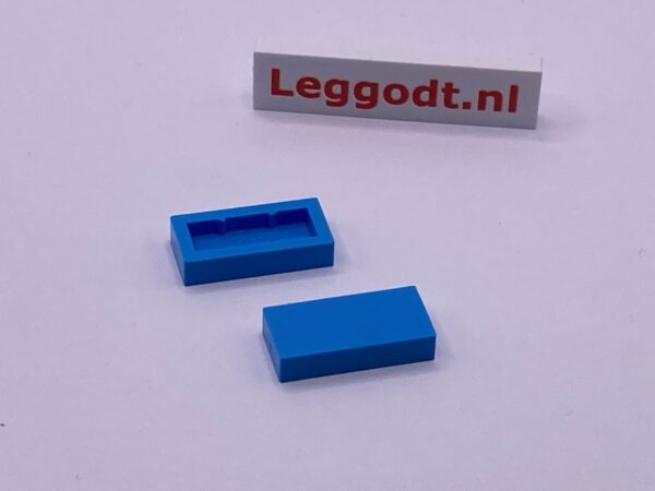 COBI: Tile 1 x 2 without Groove (without Pin) - medium blue