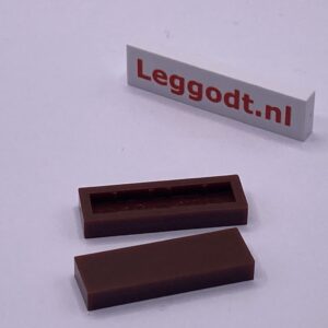 COBI: Tile 1 x 3 without Groove (without Pins) - dark brown (ciemny braz)
