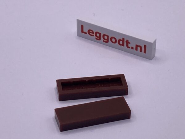 COBI: Tile 1 x 3 without Groove (without Pins) - dark brown (ciemny braz)