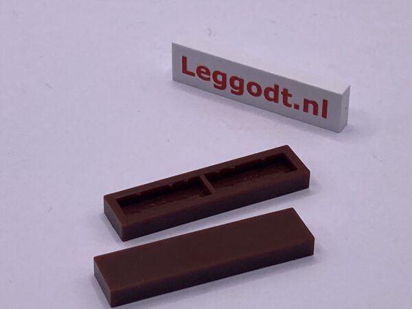 COBI: Tile 1 x 4 without Groove (without Pins) - dark brown (ciemny braz)