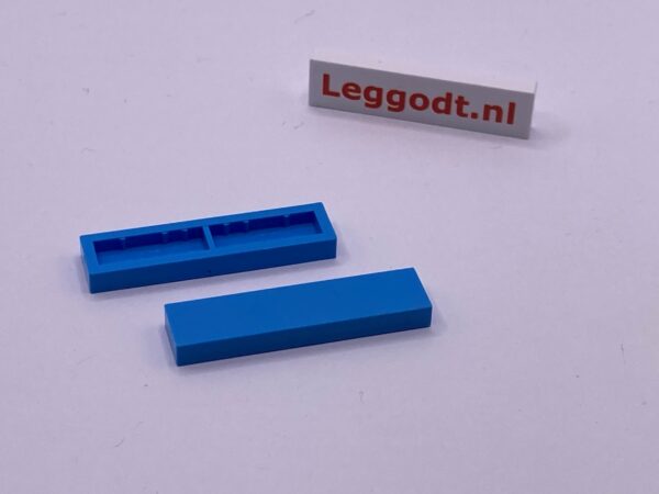 COBI: Tile 1 x 4 without Groove (without Pins) - medium blue