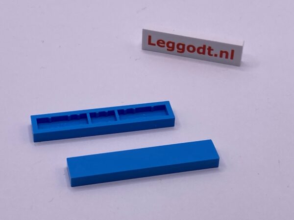 COBI: Tile 1 x 5 without Groove (without Pins) - medium blue