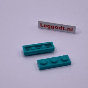 COBI: Plate 1 x 3 (with Mold Pip Side, Solid Pins) - turquoise (turkus)