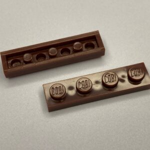 COBI: Plate 1 x 4 (with Mold Pip Side, Solid Pins) - dark brown (ciemny braz)