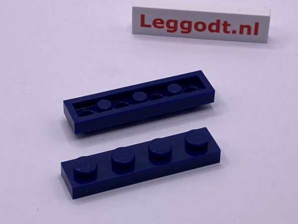 COBI: Plate 1 x 4 (with Solid Pins) - dark blue (ciemny niebieski)