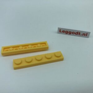 COBI: Plate 1 x 5 (with Mold Pip Side, Solid Pins) - bright yellow (jasnoz&oacute;lty)