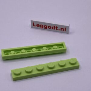 COBI: Plate 1 x 6 (with Mold Pip Side, Solid Pins) - bright green (jasnozielony)