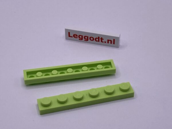 COBI: Plate 1 x 6 (with Mold Pip Side, Solid Pins) - bright green (jasnozielony)