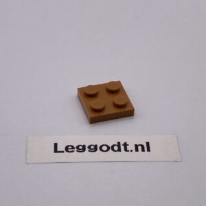 COBI: Plate 2 x 2 (with Mold Pip Side) - light brown (jasnobrazowy)
