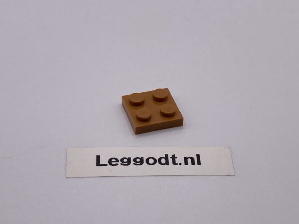 COBI: Plate 2 x 2 (with Mold Pip Side) - light brown (jasnobrazowy)