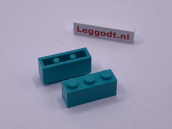 COBI: Brick 1 x 3 (with Mold Pip Side, Solid Pins) - turquoise (turkus)