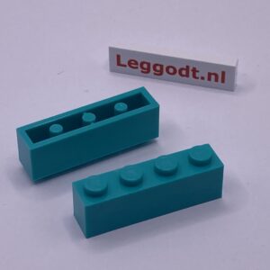 COBI: Brick 1 x 4 (with Mold Pip Side, Solid Pins) - turquoise (turkus)