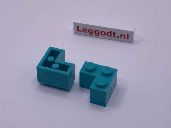 COBI: Brick 2 x 2 Corner (with Mold Pip Side, Solid Pins) - turquoise (turkus)