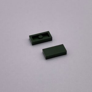 COBI: Tile 1 x 2 without Groove (with Solid Pin) - dark green military (ciemnozielony wojskowy/militarny)